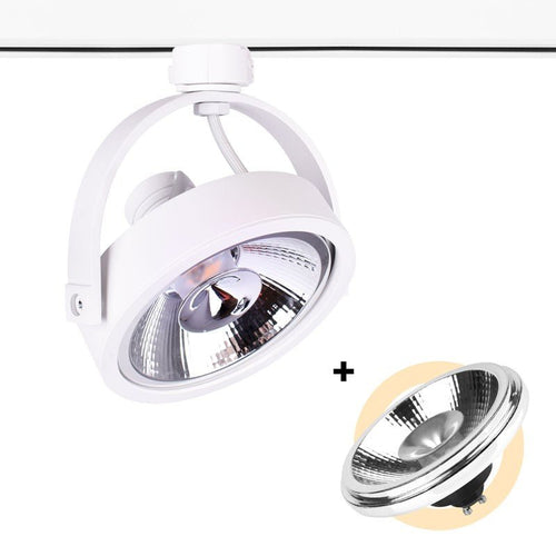 Zestaw reflektor LED 3-fazowy + żarówka LED AR111 GU10