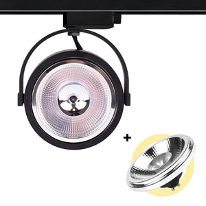 Pack Foco LED de carril monofásico + Bombilla LED AR111 GU10 (2)