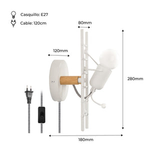 Aplique de Pared "Doll " - Con interruptor y enchufe - E27 (17)