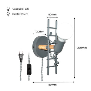 Aplique de Pared "Doll " - Con interruptor y enchufe - E27 (18)