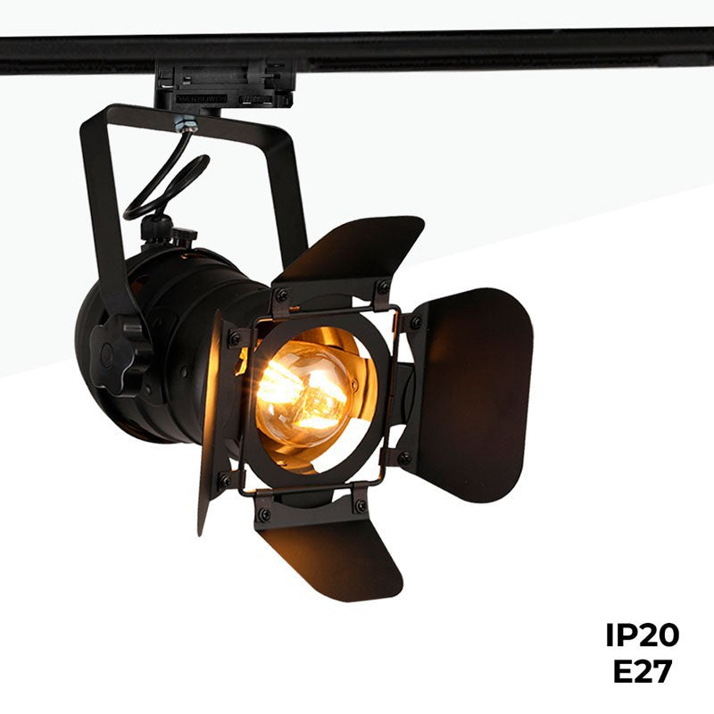 Foco carril trifásico orientable "Cinema" - E27