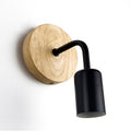 Pack de 2 Apliques de pared en madera con flexo de metal
