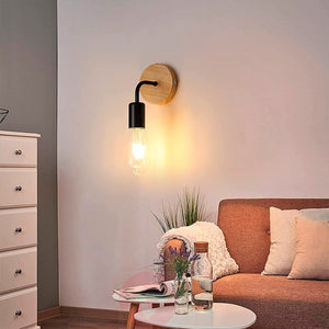 Pack de 2 Apliques de pared en madera con flexo de metal "Morgan" (5)