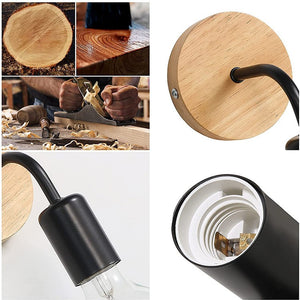 Pack de 2 Apliques de pared en madera con flexo de metal "Morgan" (10)