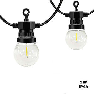 Guirnalda Led 10m+3m con 20 bombillas en Blanco cálido 9W