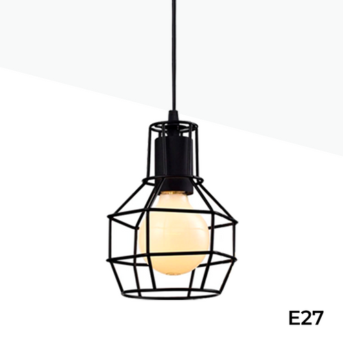 Vintage cage pendant lamp