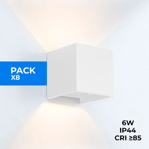 Pack de 8 Apliques de pared "KURTIN" 6W luz up and down regulable (42)