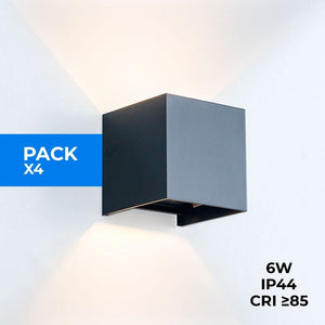 Pack de 4 Apliques de pared "KURTIN" 6W luz up and down regulable - Barcelona Led-Decoración