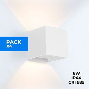 Pack de 4 Apliques de pared "KURTIN" 6W luz up and down regulable (17)