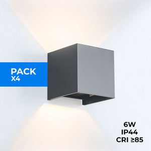 Pack de 4 Apliques de pared "KURTIN" 6W luz up and down regulable (18)