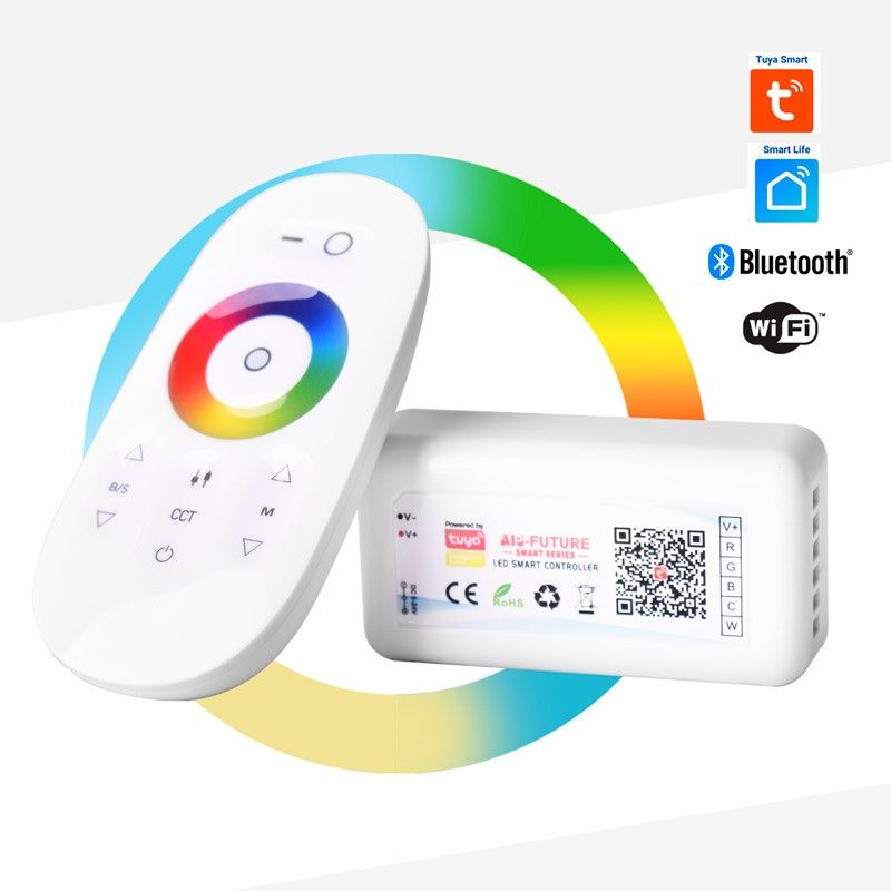 Controlador LED RBG+CCT SMART WIFI con mando a distancia - 12-24V DC - 5 canales