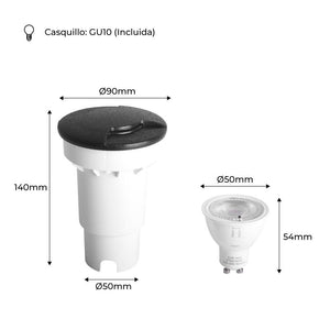 Foco empotrable en suelo LED FUMAGALLI CECI 90 2L GU10 3.5W (6)