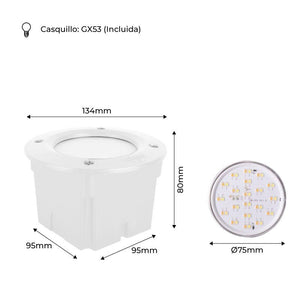 Baliza empotrable LED FUMAGALLI "LETI 100 ROUND" GX53 - 3W - IP66 - Barcelona Led-