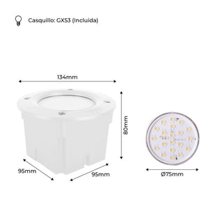 Baliza empotrable LED FUMAGALLI "LETI 100 ROUND" GX53 - 3W - IP66 (9)