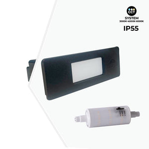 Baliza exterior LED empotrable pared Fumagalli "Nina 150" 3.5W - IP55 - R7S - CCT - Barcelona Led-