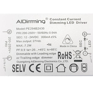 Driver regulable TRIAC corriente constante 12-24V 7.2W 300mA (3)