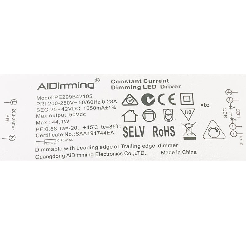 Driver regulable TRIAC corriente constante 25-42V 44W 1050mA (1)