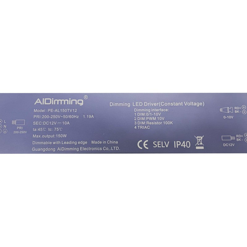 Fuente de alimentación dimmable TRIAC/0-10V DC 12V 150W 10A IP40 (1)