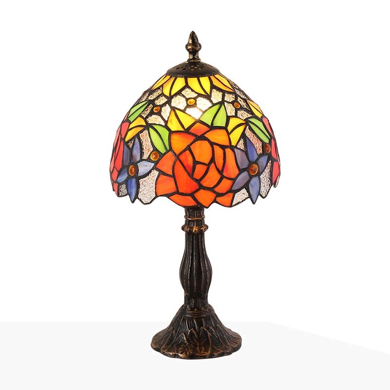 Lámpara de mesa inspiración "Tiffany" con mosaico de cristal