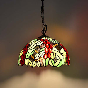 Lámpara colgante inspiración "Tiffany" con mosaico frutal en cristal - Barcelona Led-Decoración