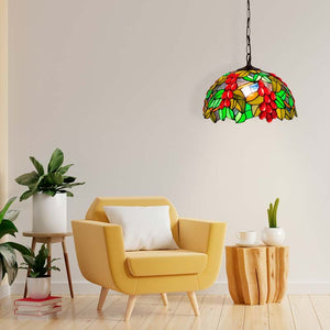 Lámpara colgante inspiración "Tiffany" con mosaico frutal en cristal (7)