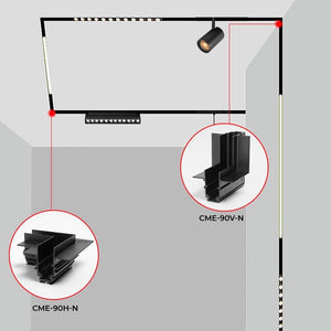 Unión en L para carriles magnéticos empotrables 20mm - Vertical - Barcelona Led-Accesorios
