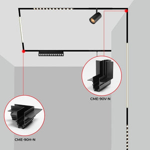 Unión en L para carriles magnéticos empotrables 20 mm - Horizontal - Barcelona Led-Accesorios