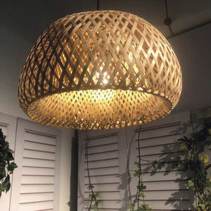 Lámpara colgante de mimbre "Yonna" con cable y enchufe (6)