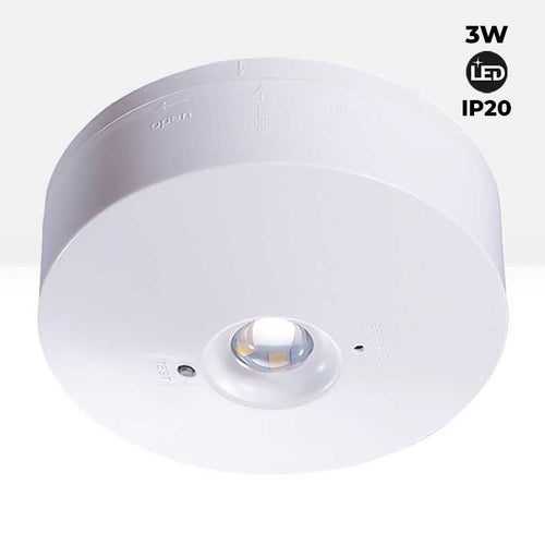LED Emergency and Permanent Surface Light 150lm 2.5W - 3 hours IP20