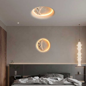 Lámpara de escayola trimless en forma de luna "SIDEREUS" - 300x300 mm - 8.5 W - Barcelona Led-Decoración