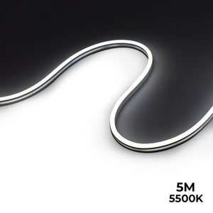 Neón LED flexible 24V DC - 6x13mm - 5 metros - Kit completo - 11W/m - IP67 - Curvatura lateral