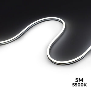 Neón LED flexible 24V DC - 6x13mm - 5 metros - Kit completo - 11W/m - IP67 - Curvatura lateral