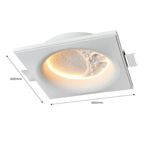 Lámpara integrable de escayola trimless en forma de luna "SIDEREUS" - 60x60cm - 17 W (10)