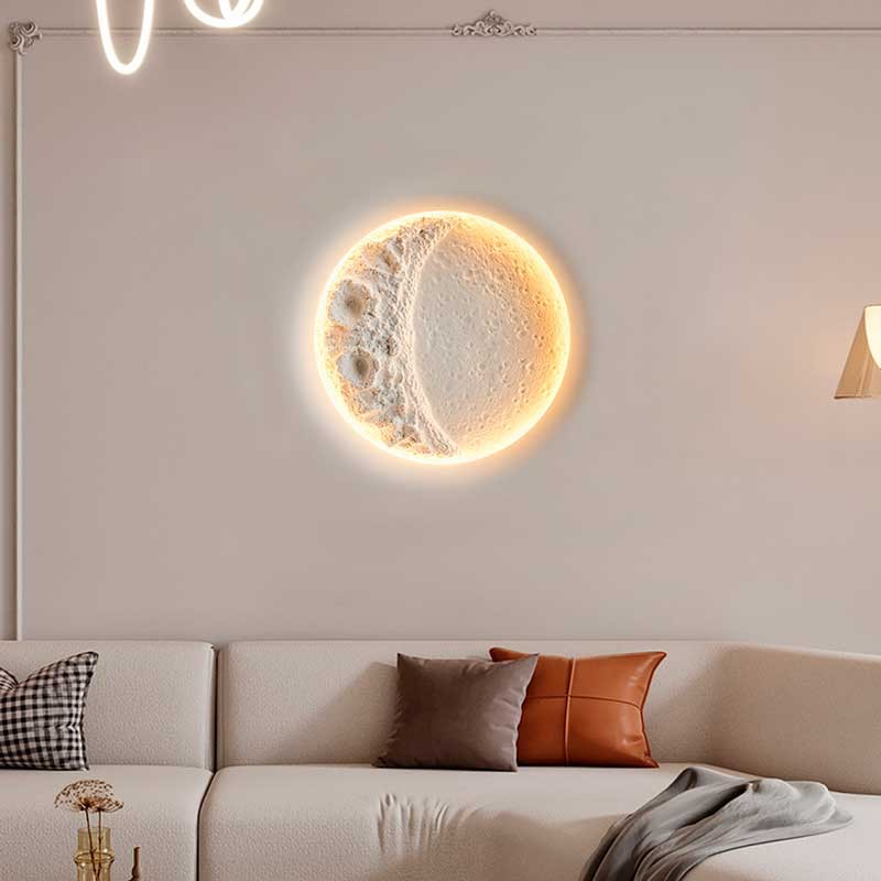 Lámpara de escayola trimless en forma de luna "SIDEREUS" - 300x300 mm - 8.5 W (1)