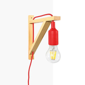 Aplique de pared nórdico "YOJO" -Escuadra de madera y colgante de silicona (10)