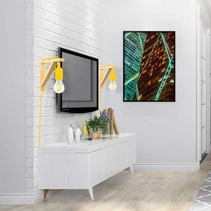 Aplique de pared nórdico "YOJO" -Escuadra de madera y colgante de silicona - Barcelona Led-Decoración