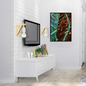 Aplique de pared nórdico "YOJO" -Escuadra de madera y colgante de silicona - Barcelona Led-Decoración