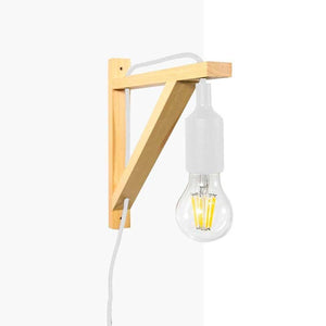 Aplique de pared nórdico "YOJO" -Escuadra de madera y colgante de silicona - Barcelona Led-Decoración