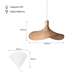 Lámpara colgante de mimbre "Bellas" (14)