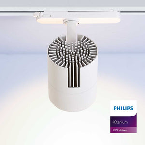 Foco LED para carril trifásico CCT 42W - CRI 95 - Driver Philips Xitanium integrado - Barcelona Led-
