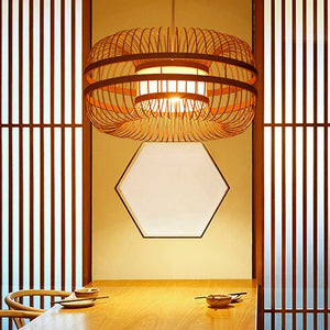 Lámpara colgante japonesa de bambú "KAIZEN" (5)