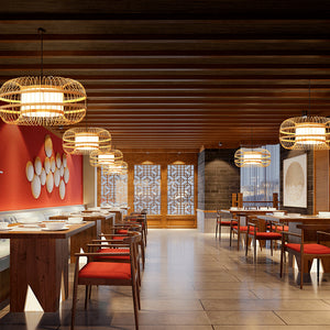 Lámpara colgante japonesa de bambú "KAIZEN" - Barcelona Led-Decoración