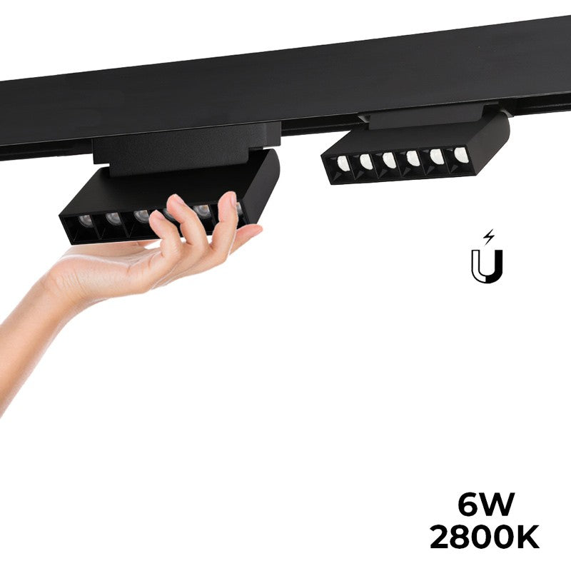 Luminaria lineal LED orientable para carril magnético 48V - 6W - UGR16