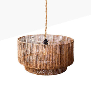 Lámpara colgante de yute y fibras naturales"BALI" (5)