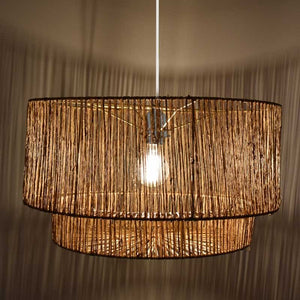 Lámpara colgante de yute y fibras naturales"BALI" - Barcelona Led-Decoración