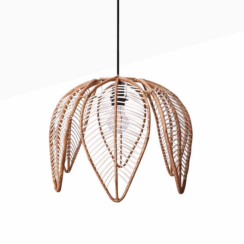 Lámpara colgante de ratán en forma de flor "BINTAN" - Barcelona Led-Decoración