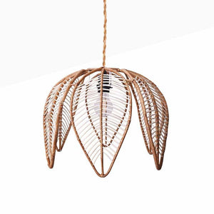 Lámpara colgante de ratán en forma de flor "BINTAN" - Barcelona Led-Decoración