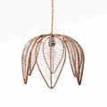 Flower-shaped rattan pendant lamp