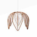 Candeeiro suspenso de rattan em forma de flor