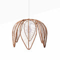 Flower-shaped rattan pendant lamp